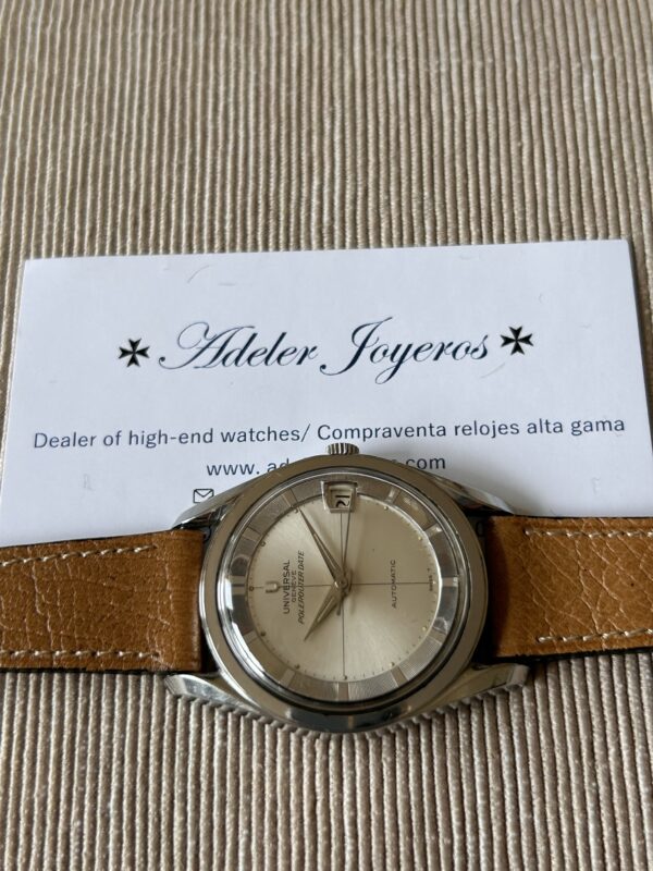 Universal Genève Polerouter DATE Automatic vintage watch - Microrrotor caliber 69 - Silver dial